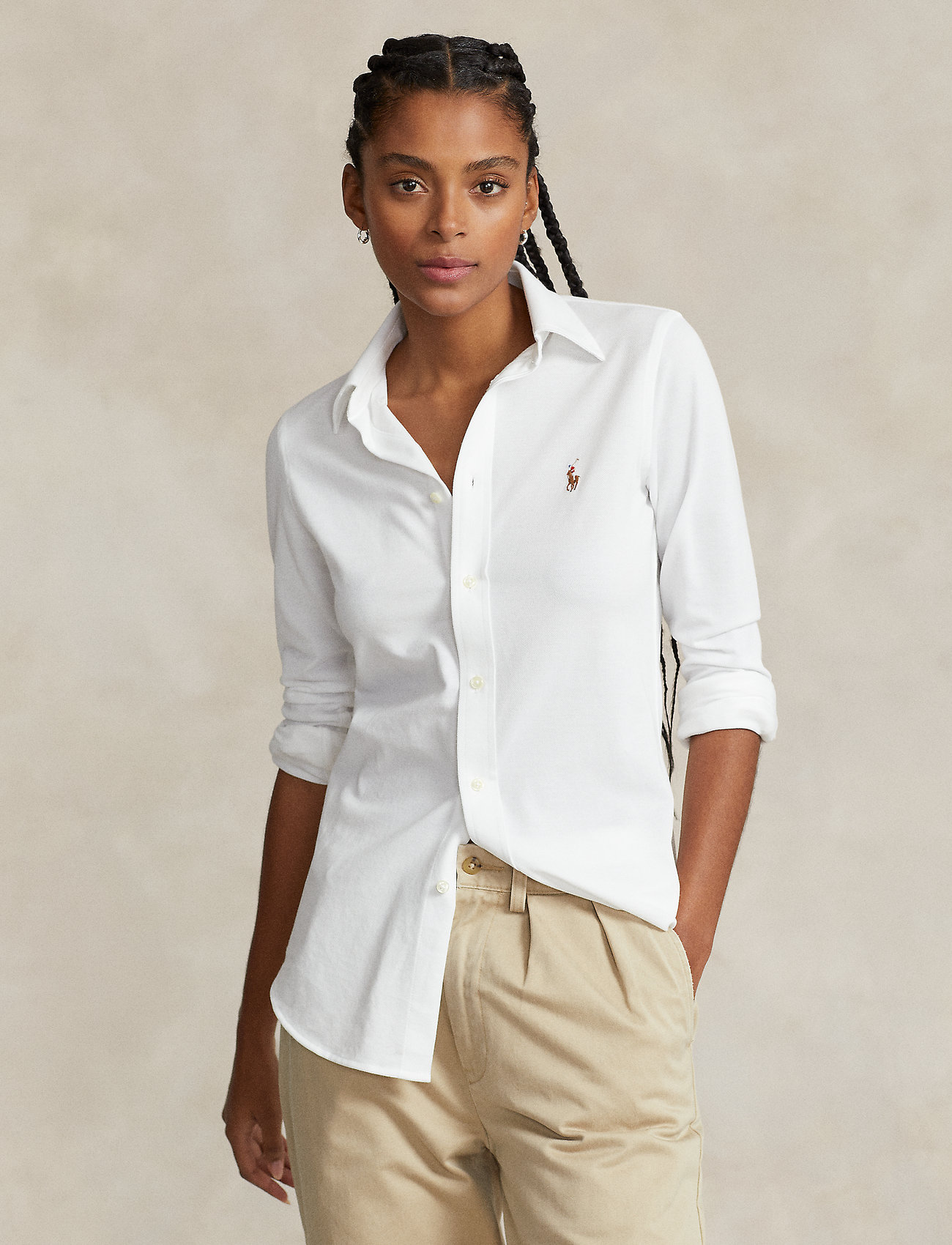 Polo Ralph Lauren Women's Custom-Fit Cotton Washed Oxford Shirt (X-Small,  Blue)