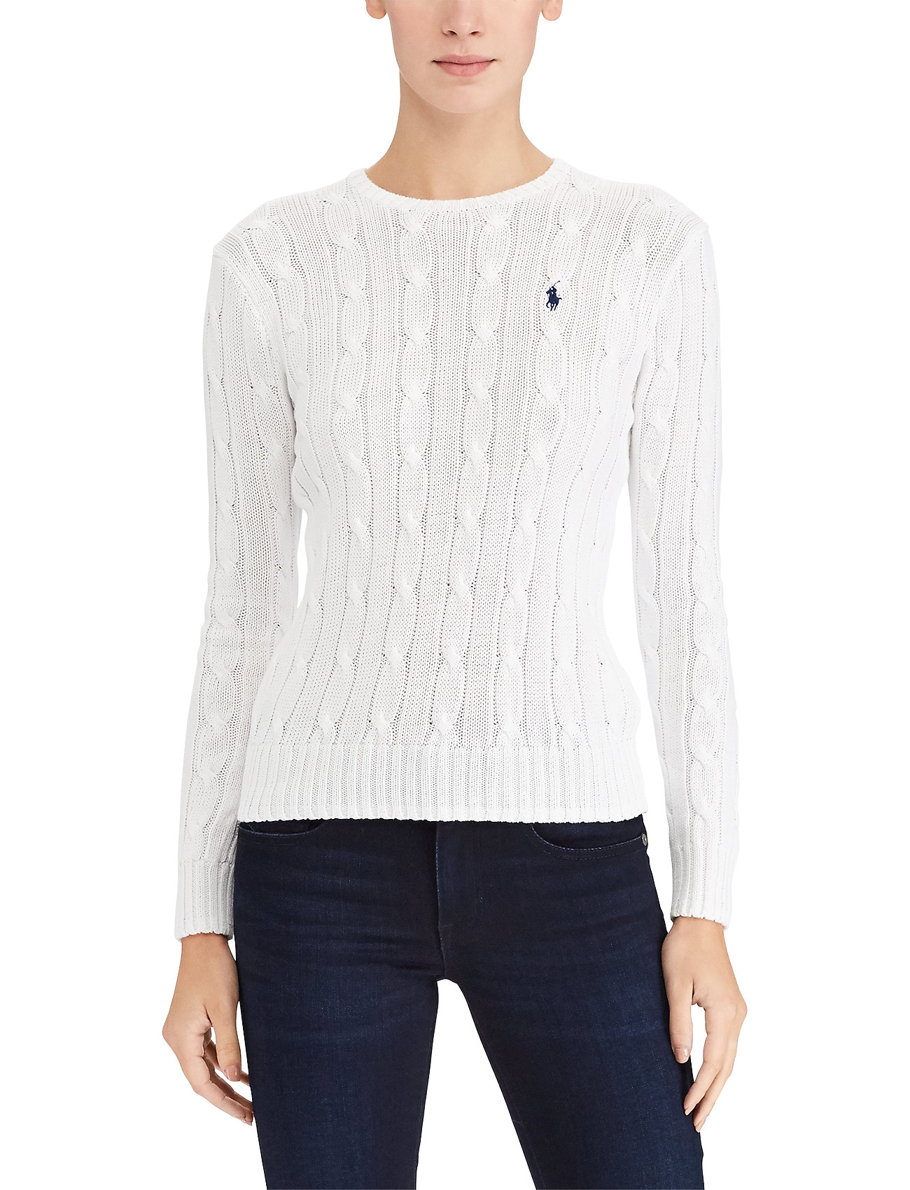 cable knit jumper white