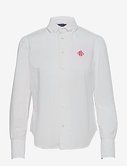 Embroidered-Monogram Cotton Poplin Shirt - WHITE