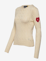 Polo Ralph Lauren - Logo Heart Cable-Knit Cotton Sweater - jumpers - cream - 2