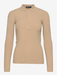 Polo Ralph Lauren - Ribbed Long-Sleeve Polo Shirt - jumpers - vintage khaki - 0