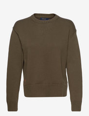 Cotton Crewneck Sweater - DEFENDER GREEN