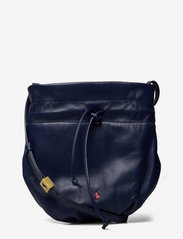 Polo Ralph Lauren - Leather Medium Drawstring Purse - bucket bags - navy - 0