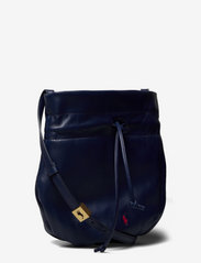 Polo Ralph Lauren - Leather Medium Drawstring Purse - bucket bags - navy - 2