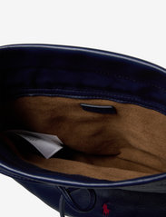 Polo Ralph Lauren - Leather Medium Drawstring Purse - bucket bags - navy - 3