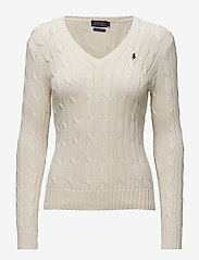 Cable-Knit V-Neck Sweater - CREAM