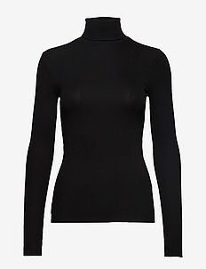 36/1'S TENCEL RIB-LSL-KNT - POLO BLACK