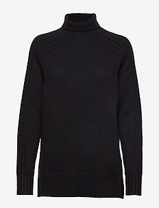 WOOL/CASHMERE JSY-LSL-SWT - POLO BLACK