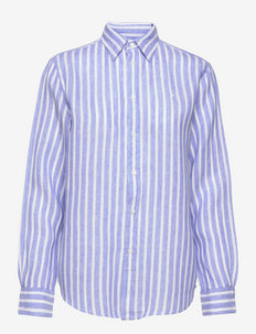 Relaxed Fit Striped Linen Shirt - long-sleeved shirts - 1177 harbor islan