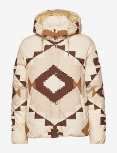 Water-Repellent Print Down Jacket - down- & padded jackets - blanket oyster ba
