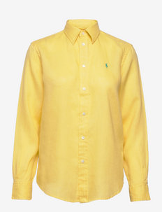 Relaxed Fit Linen Shirt - krekli ar garām piedurknēm - oasis yellow