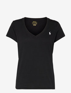 Cotton Jersey V-Neck Tee - t-shirts - polo black
