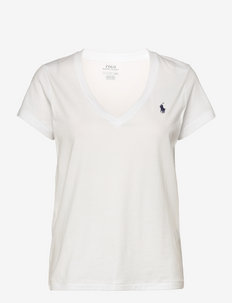 Cotton Jersey V-Neck Tee - t-paidat - white