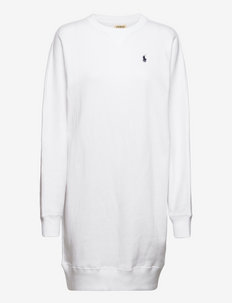 Oversize Dolman Fleece Dress - sweatshirtkjoler - white