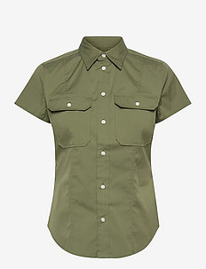 STRETCH POPLIN-SSL-BFS - chemises à manches courtes - army olive