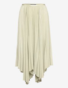 Pleated Georgette Handkerchief Skirt - midi skirts - light olive