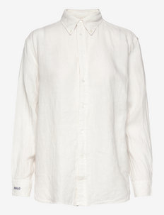 Oversize Linen Shirt - long-sleeved shirts - deckwash white