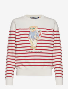 Striped Flight Suit Polo Bear Sweatshirt - swetry - starboard red/dec