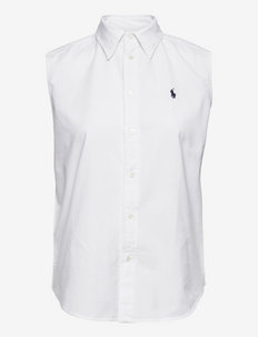 Sleeveless Oxford Shirt - kortærmede skjorter - white