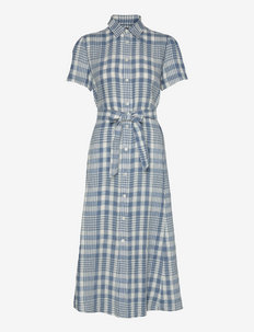 Striped Linen Shirtdress - shirt dresses - 1208 lt blue/ whi