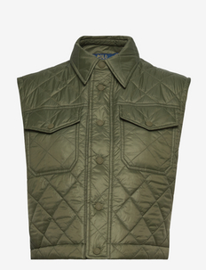 Diamond-Quilted Taffeta Vest - down- & padded jackets - expedition olive