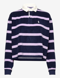 Two-Tone-Stripe Oversize Rugby Shirt - swetry - newport navy/ spr