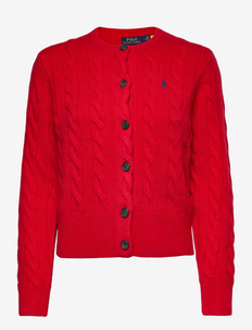Cable-Knit Wool-Cashmere Cardigan - cardigans - fall red