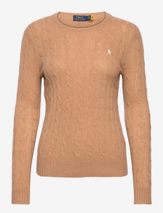 Cable Wool-Cashmere Crewneck Sweater - stickade tröjor - collection camel