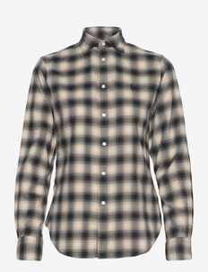 Plaid Cotton Twill Shirt - marškiniai ilgomis rankovėmis - 1319 cream/ black