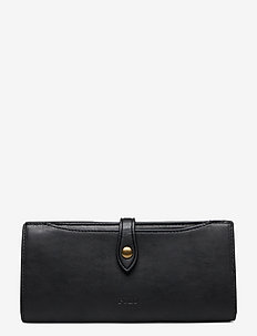 Vachetta Leather Snap Wallet - portfele - black