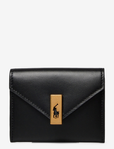 Polo ID Leather Fold-Over Card Case - lommebøker - black