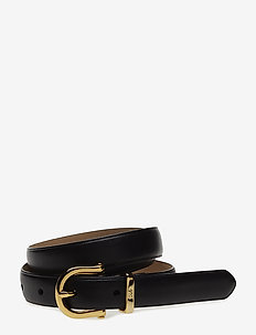Nappa Leather Skinny Belt - BLACK