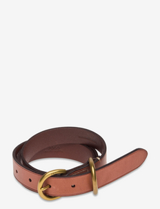 D-Ring Vachetta Leather Skinny Belt - ceintures - cuoio