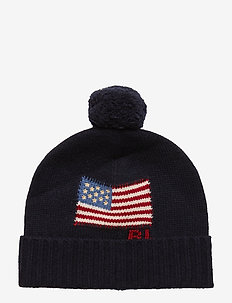 Flag Wool Pom-Pom Hat - NAVY