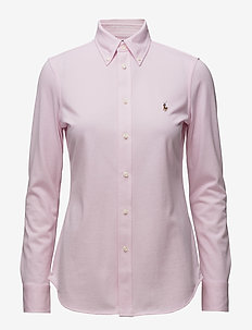 Knit Cotton Oxford Shirt - pitkähihaiset kauluspaidat - carmel pink