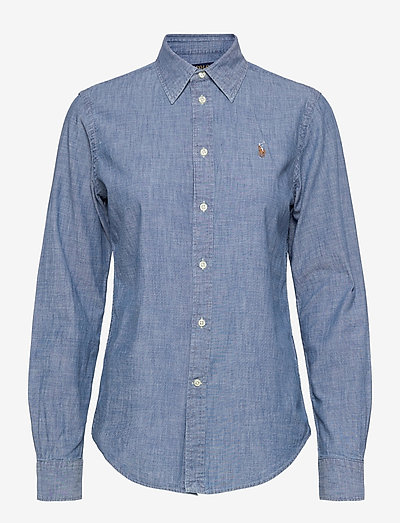 Cotton Chambray Shirt - džinsa krekli - bsr indigo