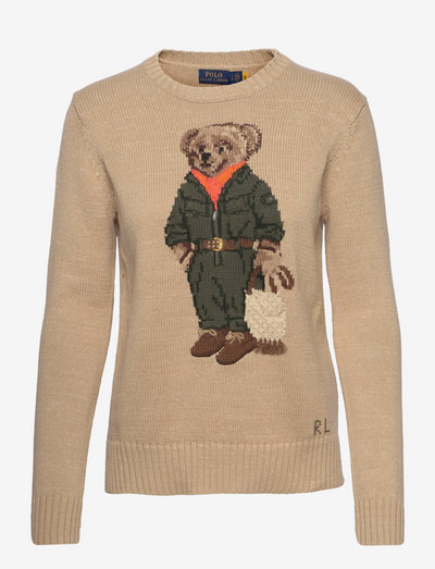 Jumpsuit Polo Bear Cotton-Blend Sweater - jumpers - tan multi