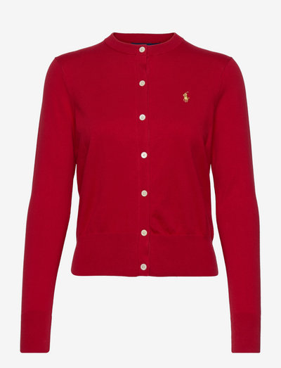 Cotton-Blend Buttoned Cardigan - swetry rozpinane - ralph red