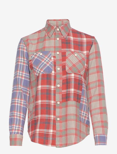 Plaid Cotton Twill Fun Shirt - långärmade skjortor - red multi plaid p
