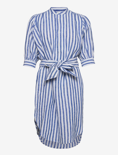 9/1 PD LINEN-DAD - robes chemises - white/royal blue