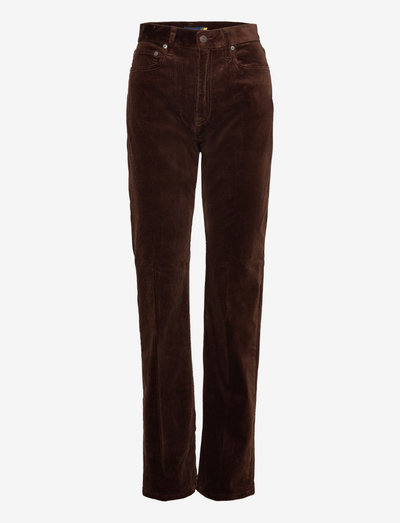 High-Rise Straight Fit Corduroy Pant - sirge säärega teksad - american brown