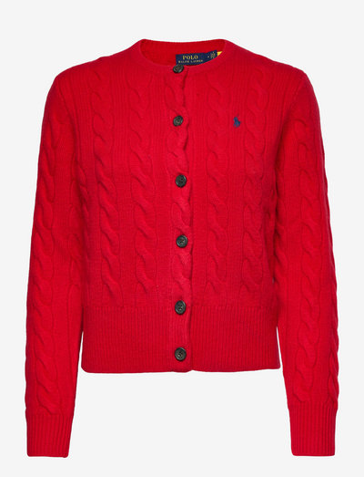 Cable-Knit Wool-Cashmere Cardigan - gebreide vesten - fall red