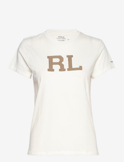 RL-Suede-Appliqué Jersey Tee - t-shirty - nevis