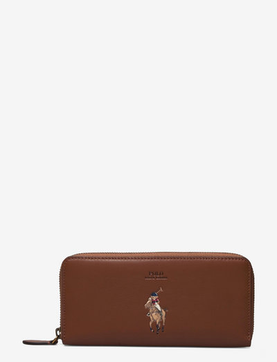 Polo Bear Leather Zip-Around Wallet - wallets - cuoio