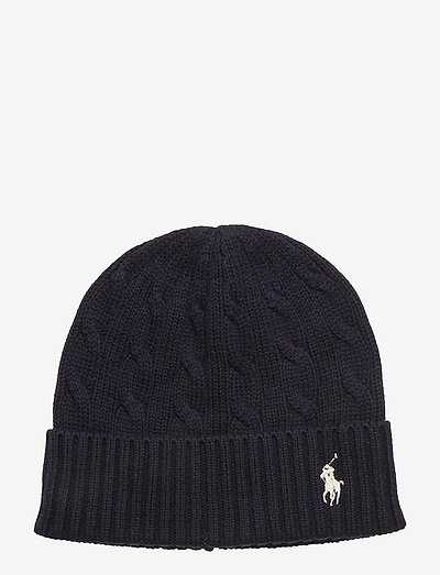 Cable-Knit Cotton Beanie - beanies - hunter navy