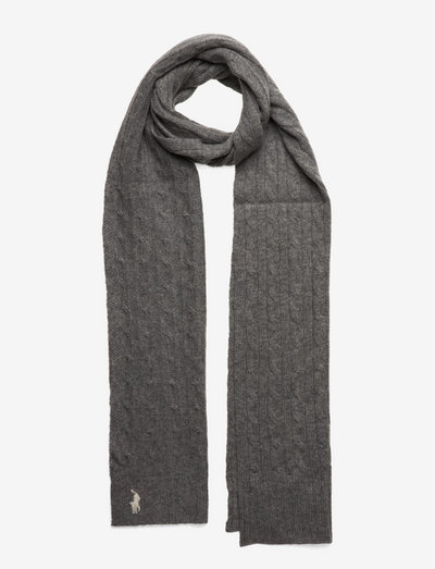 Cable-Knit Wool-Cashmere Scarf - vinterskjerf - fawn grey hthr