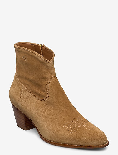 Lucille Leather Boot - heeled ankle boots - caramel