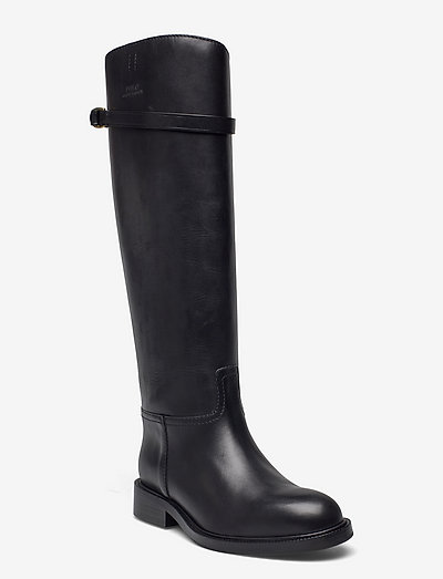 Vachetta Leather Riding Boot - long boots - black