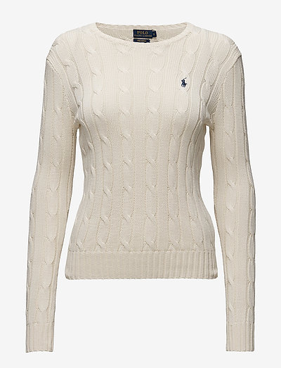 Cable-Knit Cotton Sweater - gensere - cream