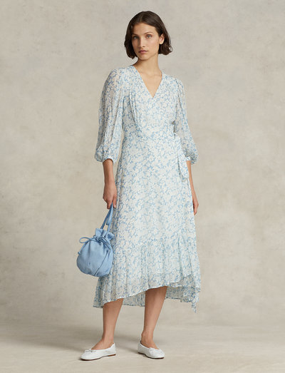 Polo Ralph Lauren Floral Crinkle Georgette Wrap Dress - Midi dresses -  